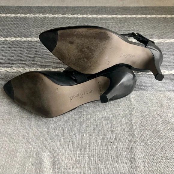 Excellent Paul Green Desire D'orsay Strappy Pumps in Black Leather, US Size 9 - Picture 8 of 8